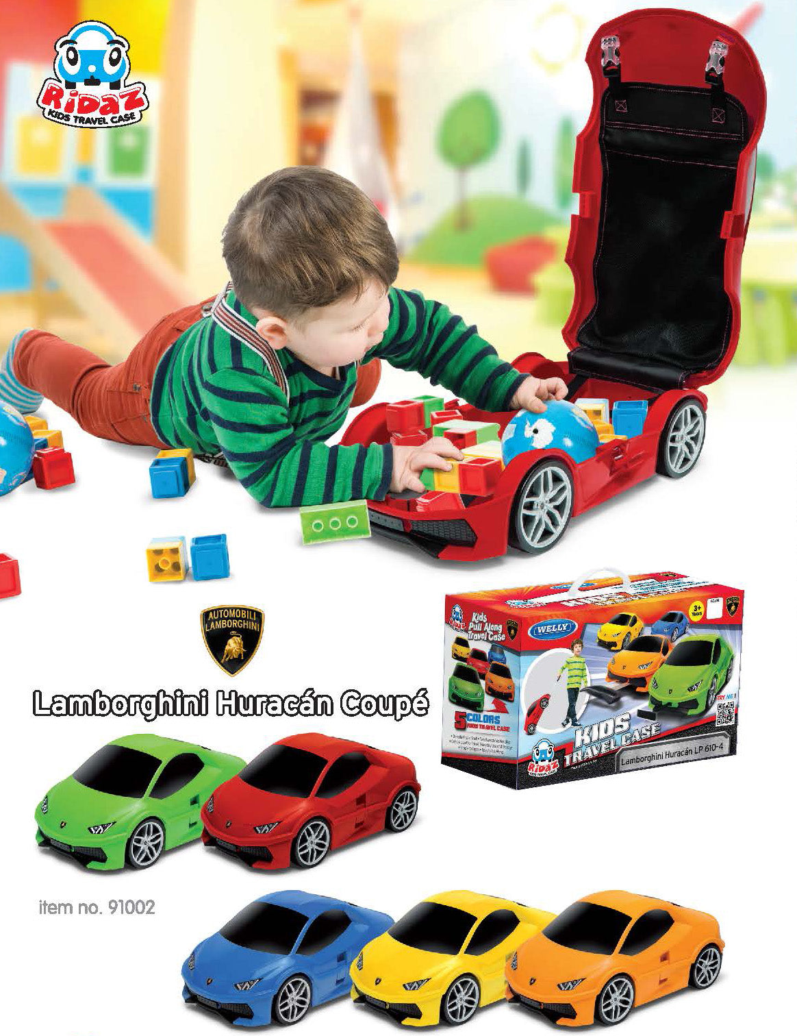 Kids Car Travel Luggage Suitcase with Wheels Children Trolley Case Classic Car Design Red