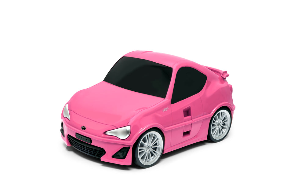 Kids Car Travel Luggage Suitcase with Wheels Children Trolley Case Classic Car Design Pink