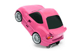 Kids Car Travel Luggage Suitcase with Wheels Children Trolley Case Classic Car Design Pink