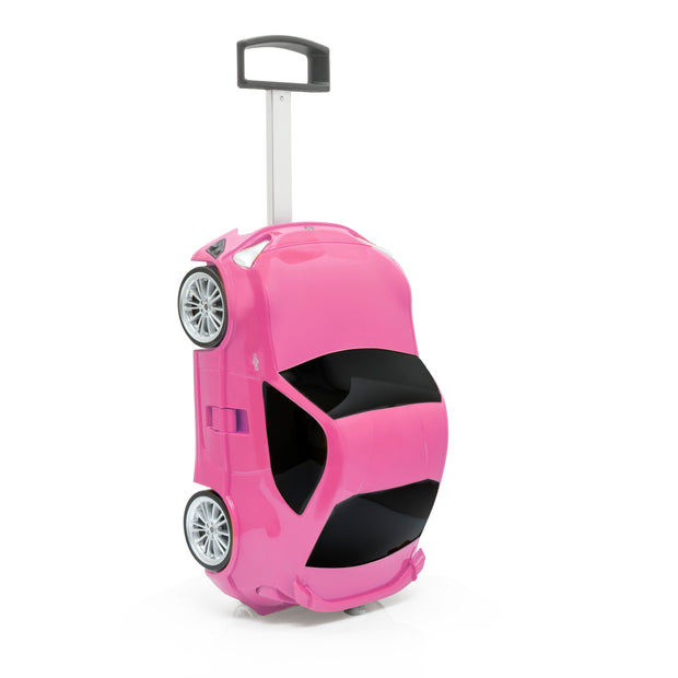 Kids Car Travel Luggage Suitcase with Wheels Children Trolley Case Classic Car Design Pink