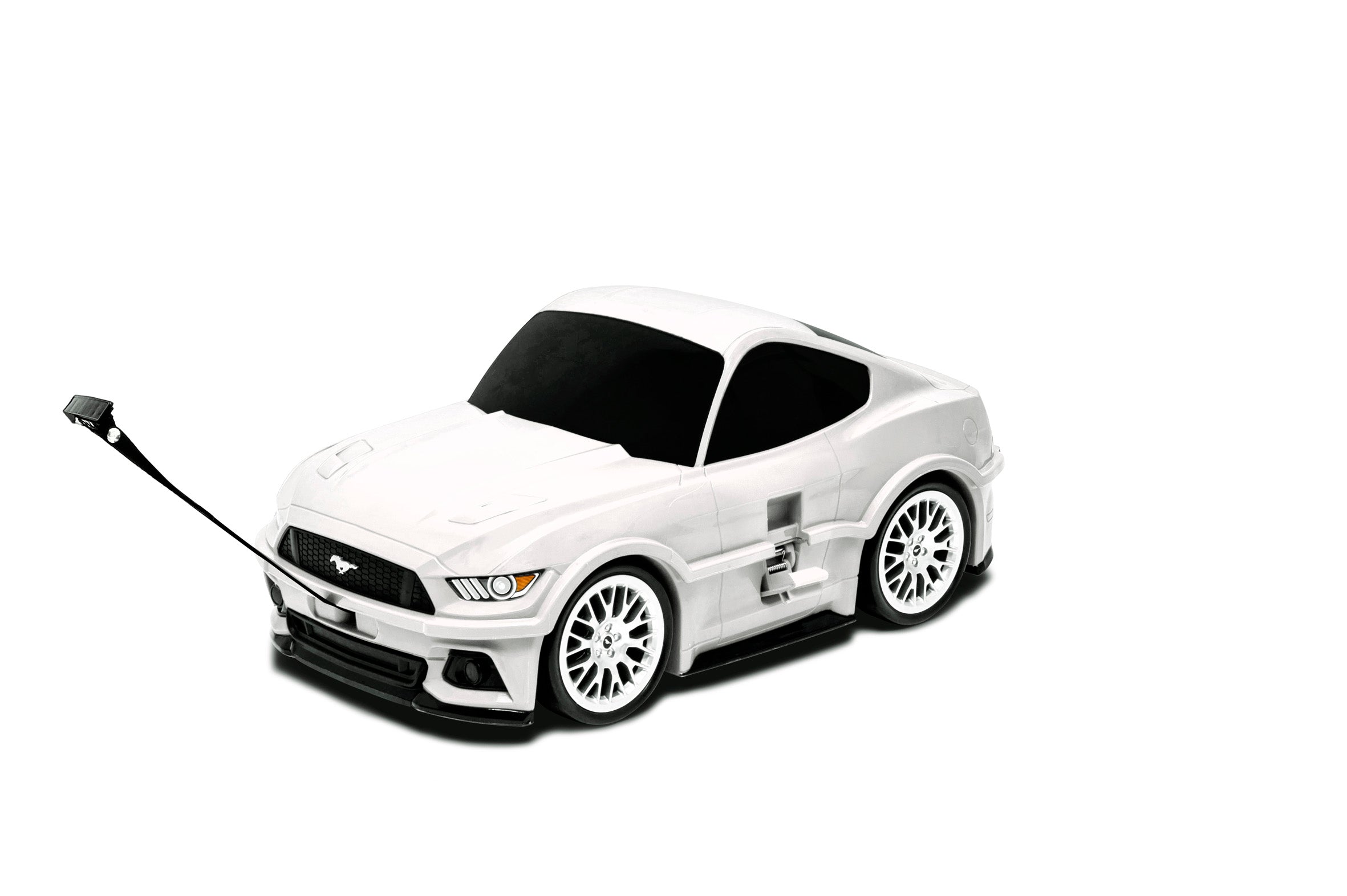 Kids Car Travel Luggage Suitcase with Wheels Children Trolley Case Muscle Car Design White