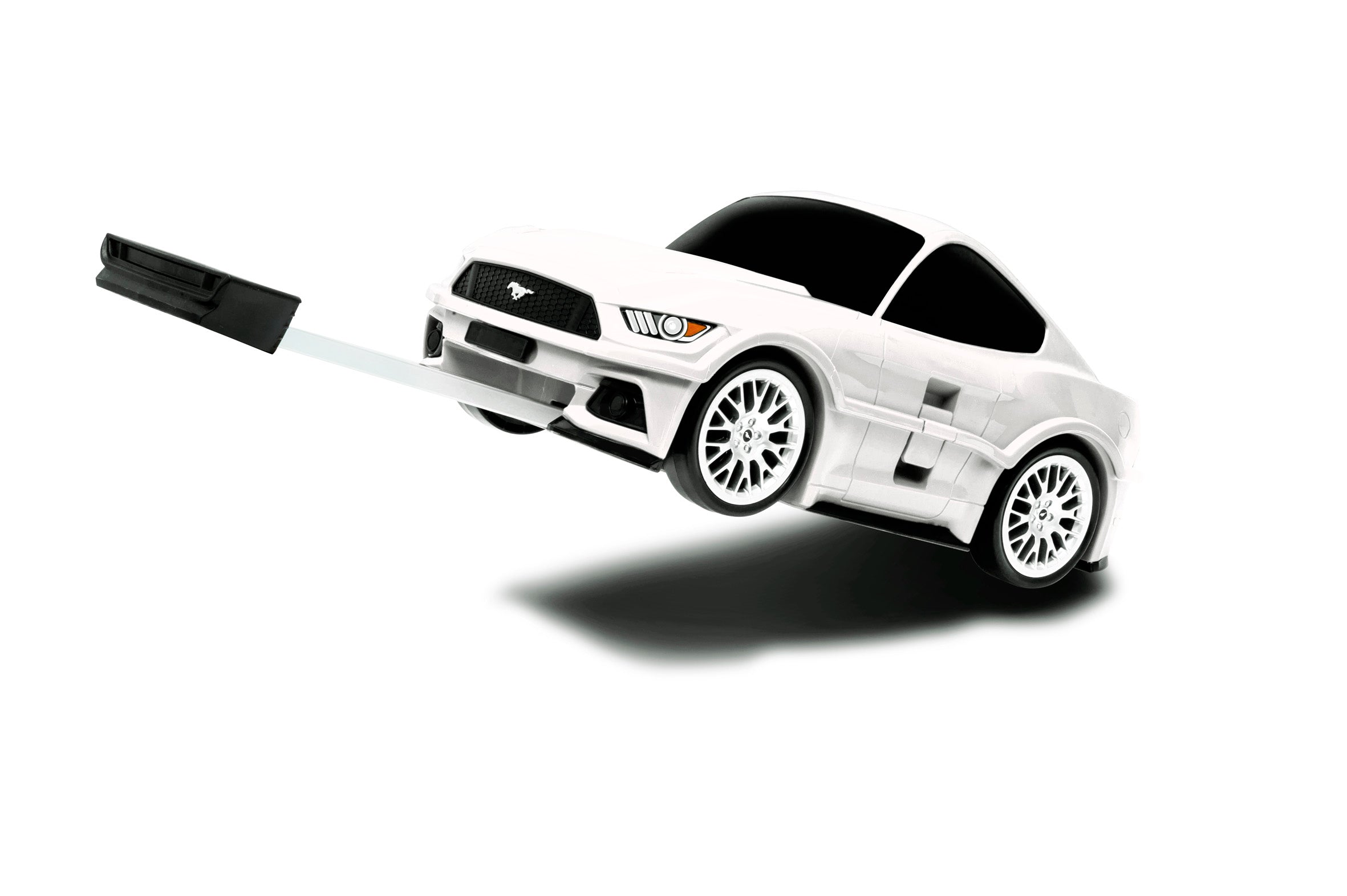 Kids Car Travel Luggage Suitcase with Wheels Children Trolley Case Muscle Car Design White