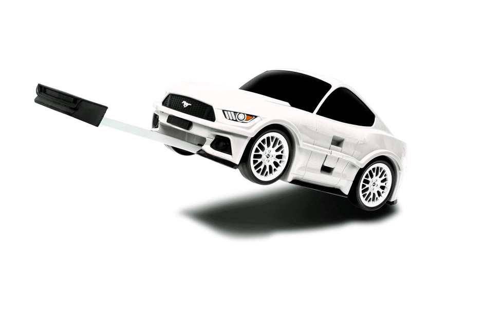 Kids Car Travel Luggage Suitcase with Wheels Children Trolley Case Muscle Car Design White