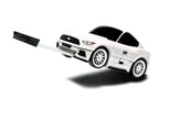 Kids Car Travel Luggage Suitcase with Wheels Children Trolley Case Muscle Car Design White