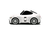 Kids Car Travel Luggage Suitcase with Wheels Children Trolley Case Muscle Car Design White