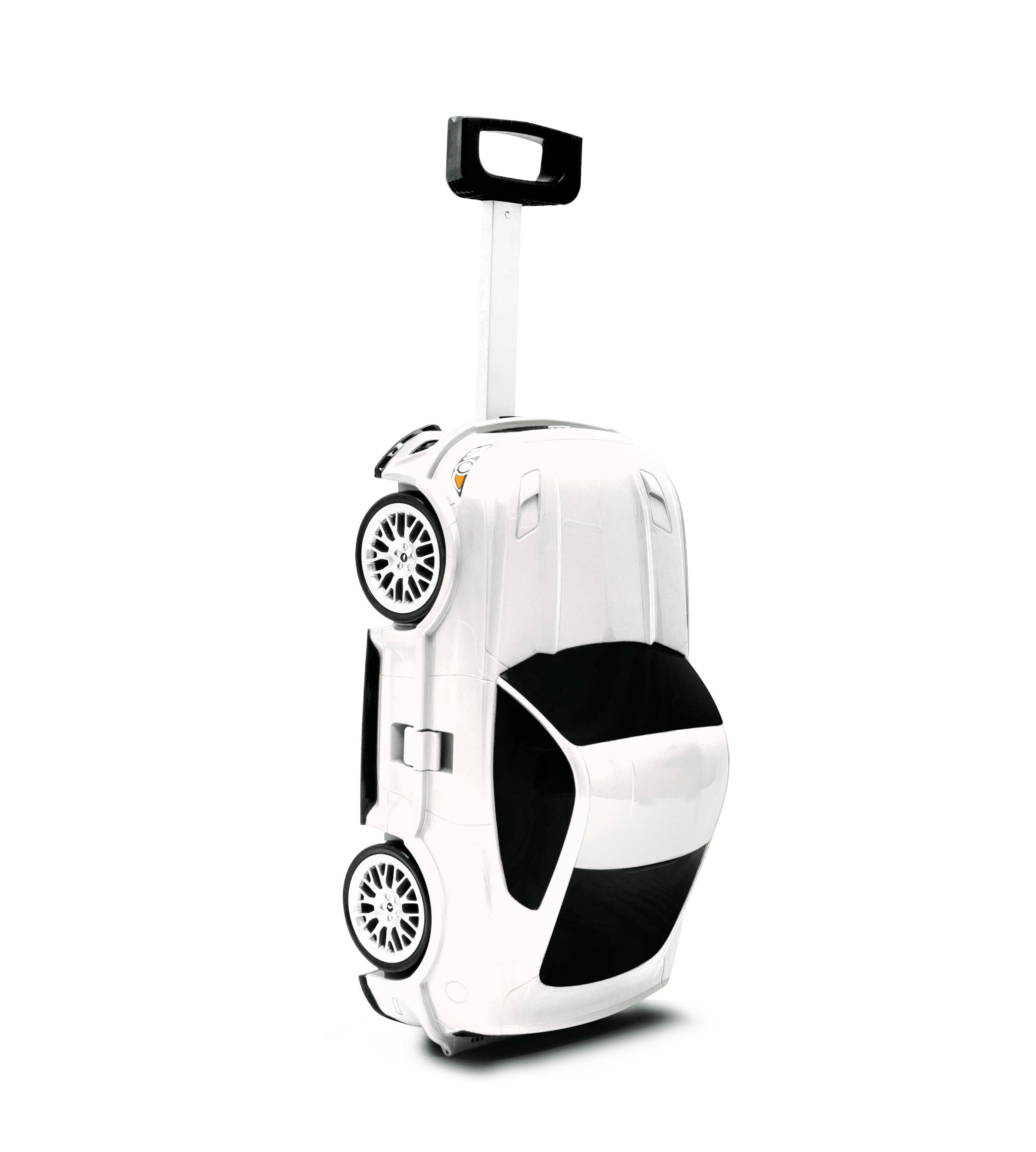 Kids Car Travel Luggage Suitcase with Wheels Children Trolley Case Muscle Car Design White