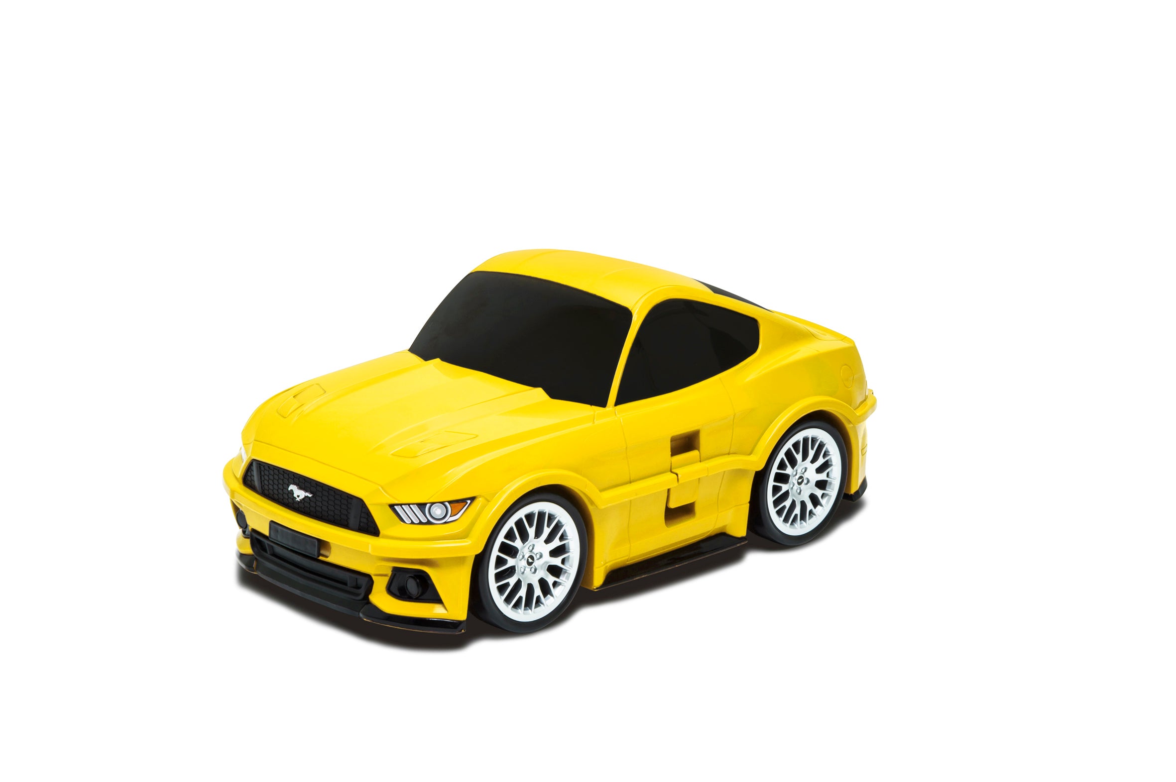 Kids Car Travel Luggage Suitcase with Wheels Children Trolley Case Muscle Car Design Yellow