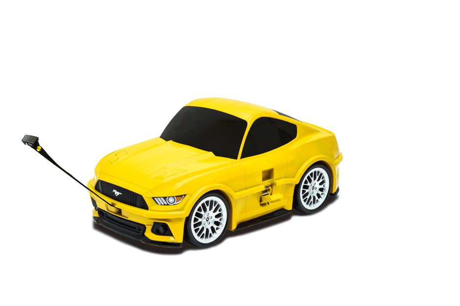 Kids Car Travel Luggage Suitcase with Wheels Children Trolley Case Muscle Car Design Yellow