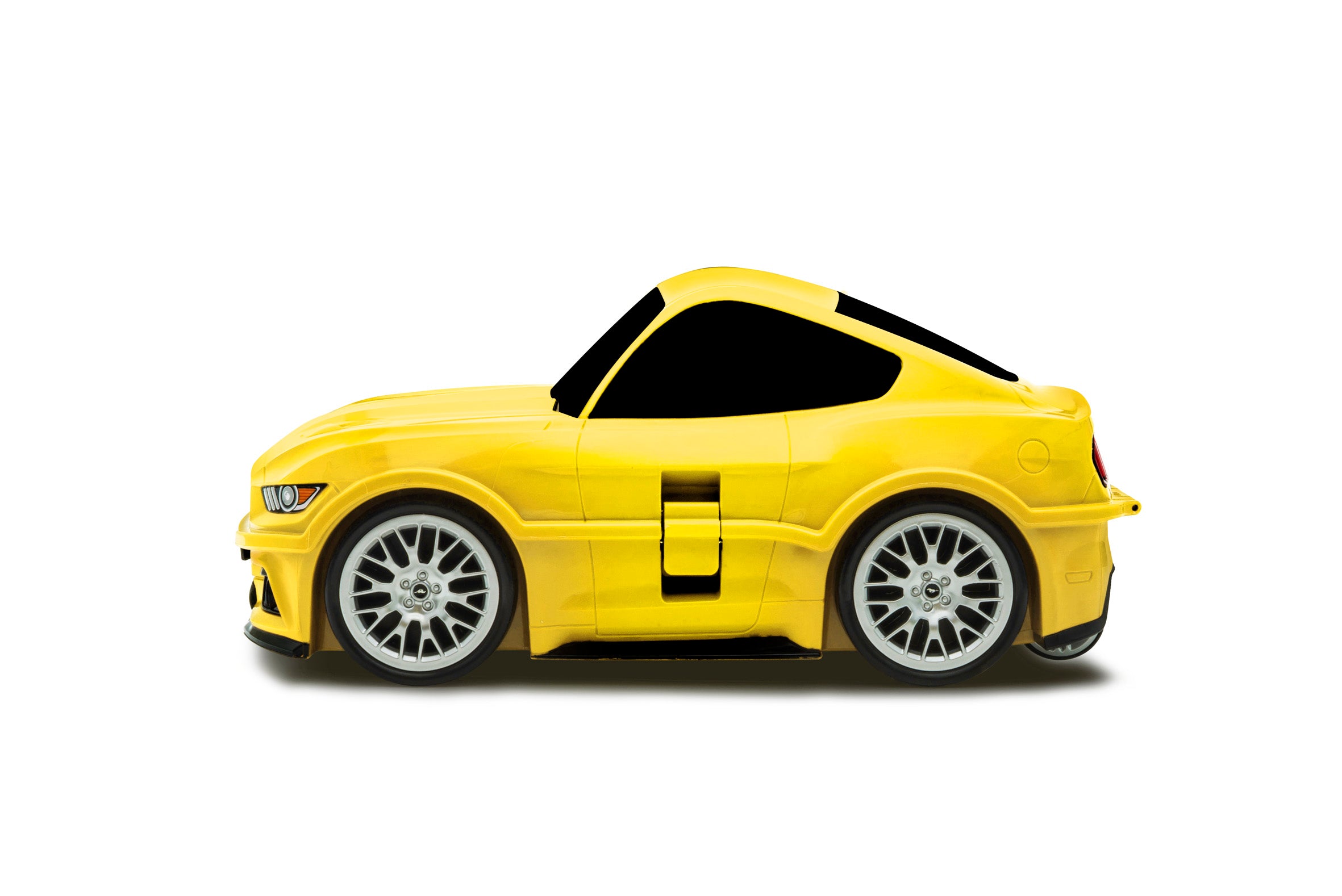 Kids Car Travel Luggage Suitcase with Wheels Children Trolley Case Muscle Car Design Yellow