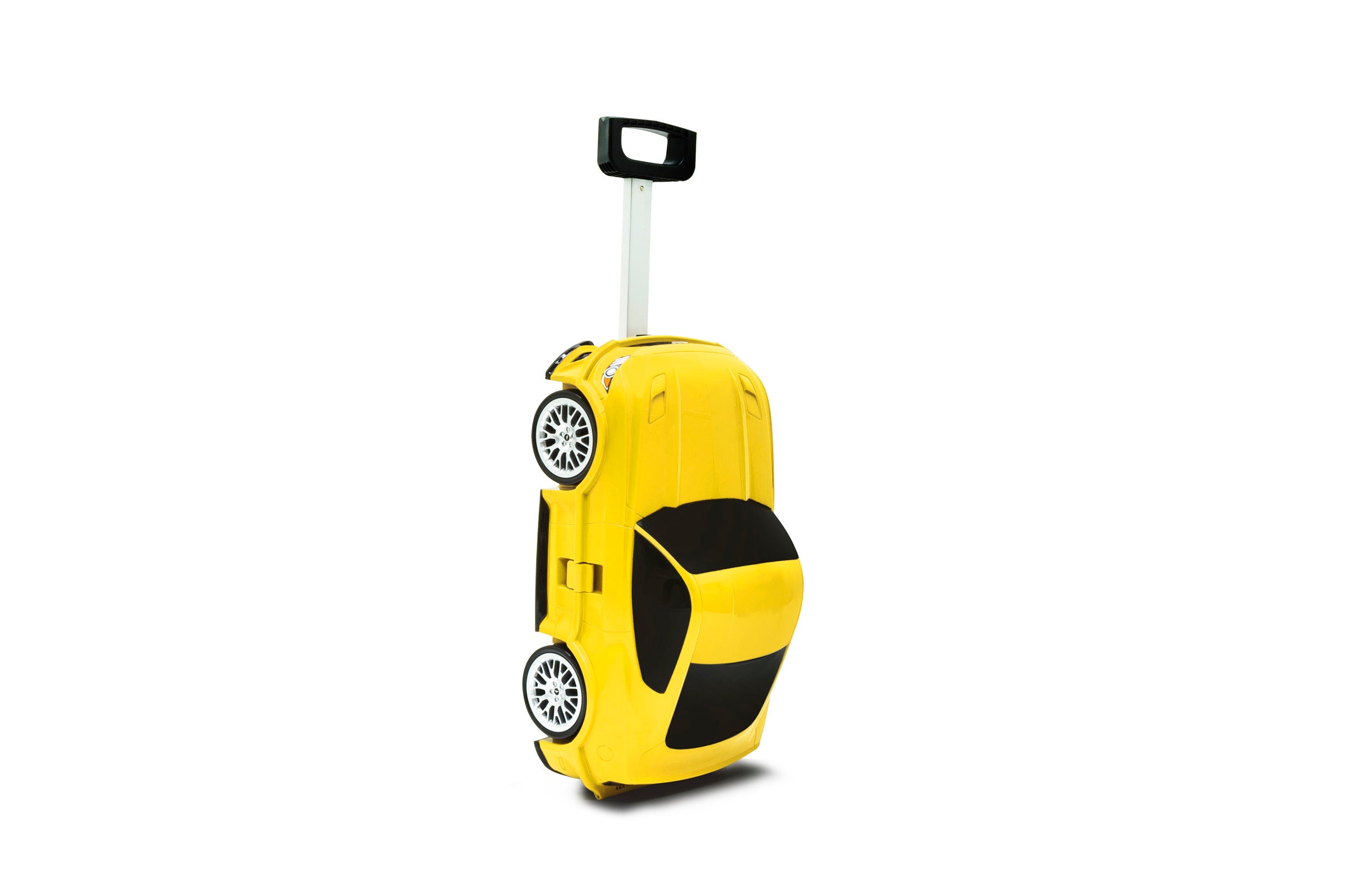 Kids Car Travel Luggage Suitcase with Wheels Children Trolley Case Muscle Car Design Yellow