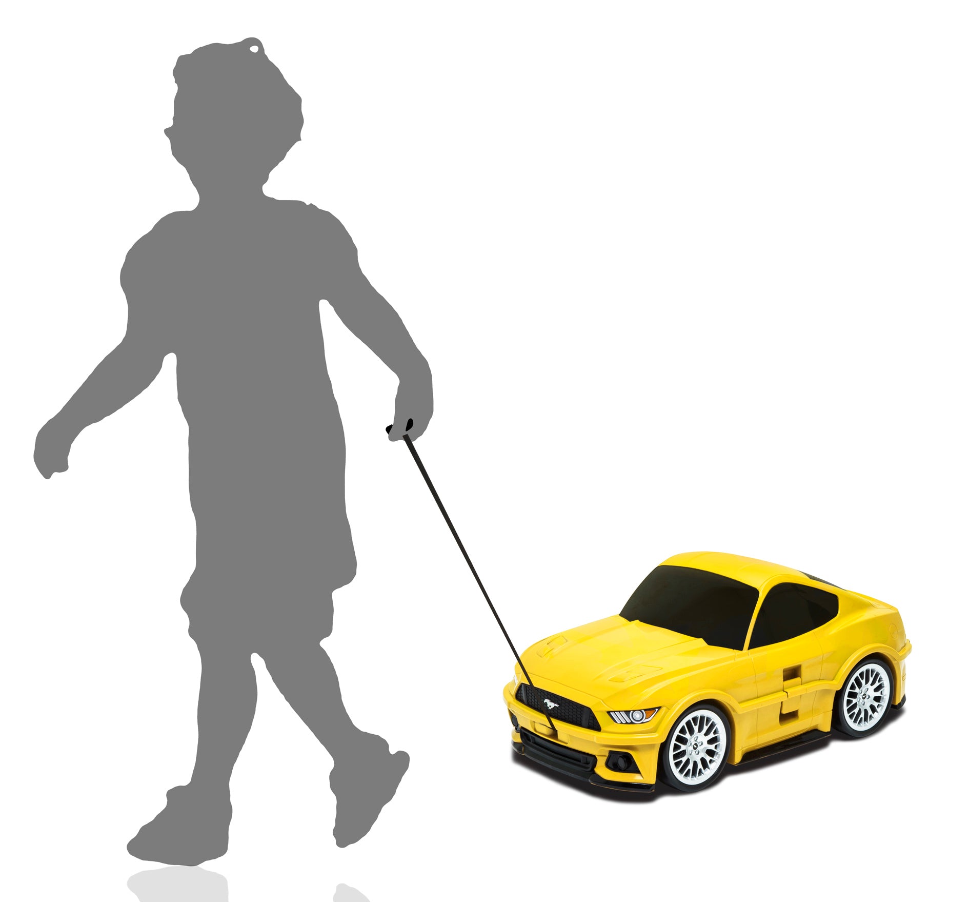 Kids Car Travel Luggage Suitcase with Wheels Children Trolley Case Muscle Car Design Yellow