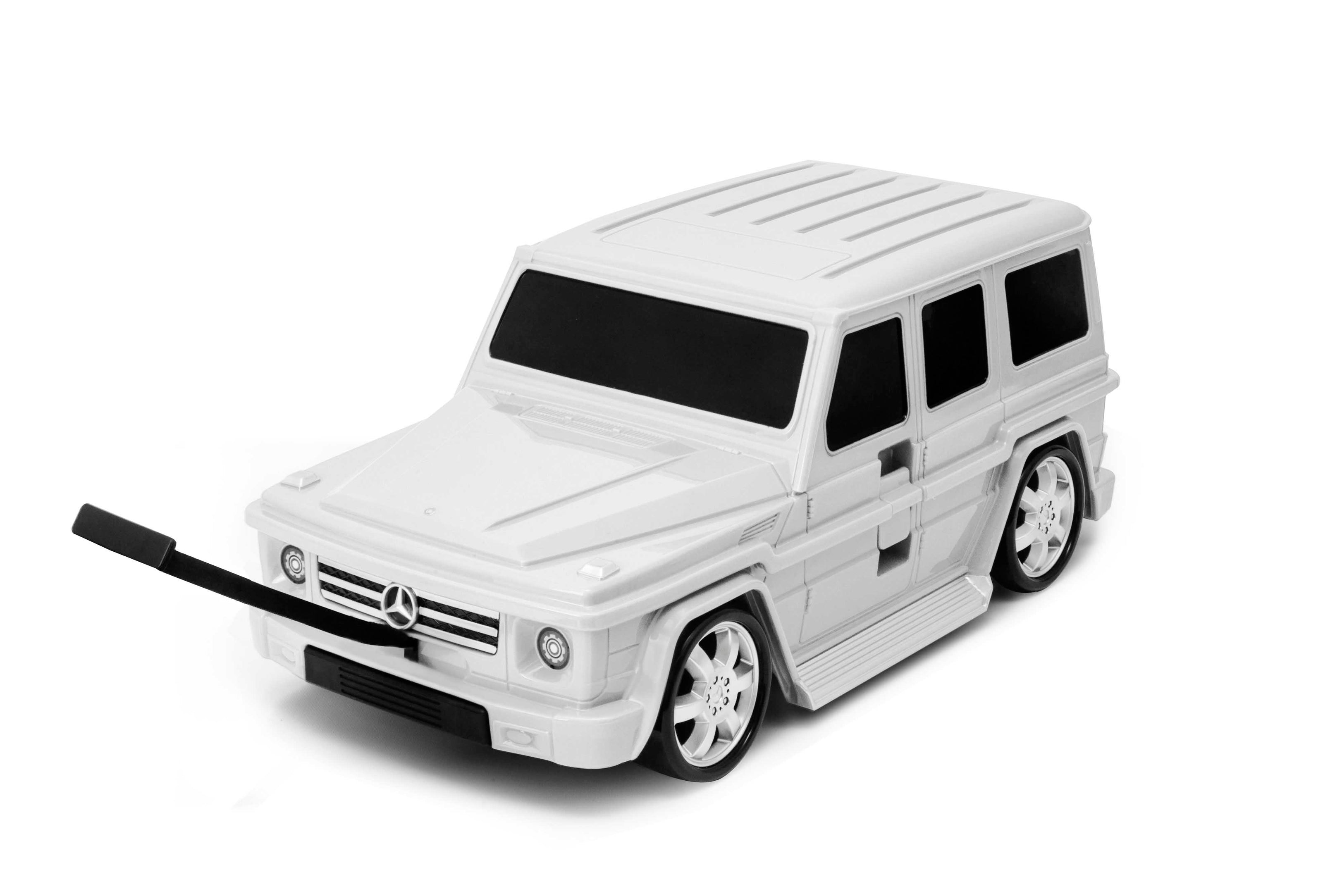 Kids Car Travel Luggage Suitcase with Wheels Children Trolley Case Classic G-Wagon Design White