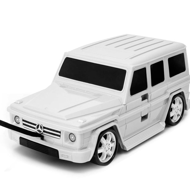 Kids Car Travel Luggage Suitcase with Wheels Children Trolley Case Classic G-Wagon Design White