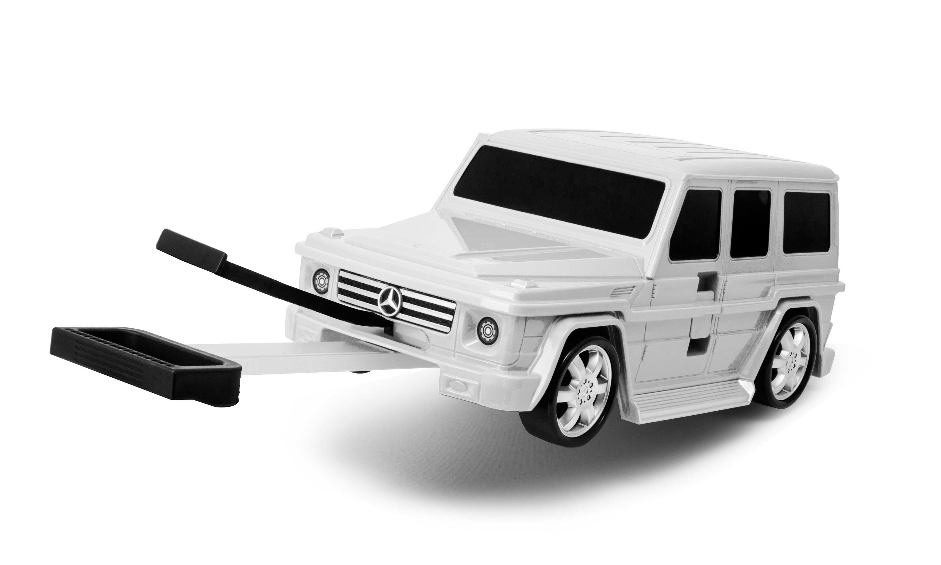 Kids Car Travel Luggage Suitcase with Wheels Children Trolley Case Classic G-Wagon Design White