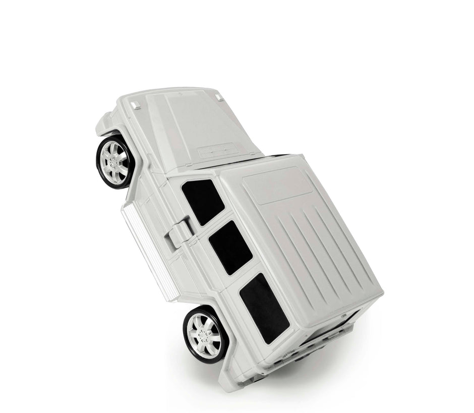 Kids Car Travel Luggage Suitcase with Wheels Children Trolley Case Classic G-Wagon Design White