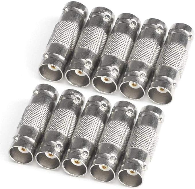 BNC Female to BNC Female Connector (Pack of 10) - Audio/Video Coaxial Coupler for Seamless Signal Transmission