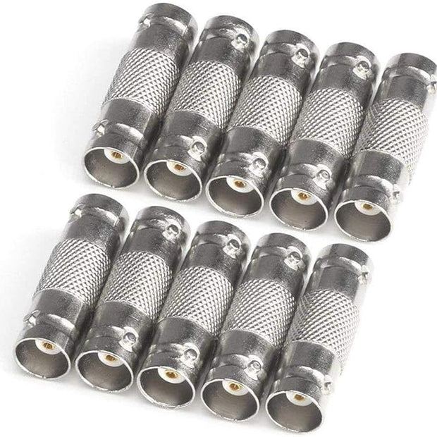 BNC Female to BNC Female Connector (Pack of 10) - Audio/Video Coaxial Coupler for Seamless Signal Transmission