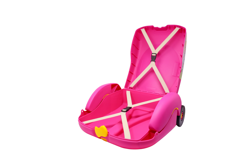 Baby Voyage Carry-On Luggage for Kids - 2 in 1 Luggage and Seat - Pink