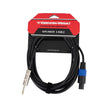 The CBLSPKNTRS20 audio cable from Cerwin-Vega's Premium Series comes coiled in red and black packaging. It features a 1/4