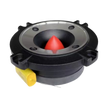 A round black audio driver with a silver rim, red cone-shaped center, and diaphragm-like design is mounted on a flat surface. Resembling the CVPX1 - CVPX Series 1