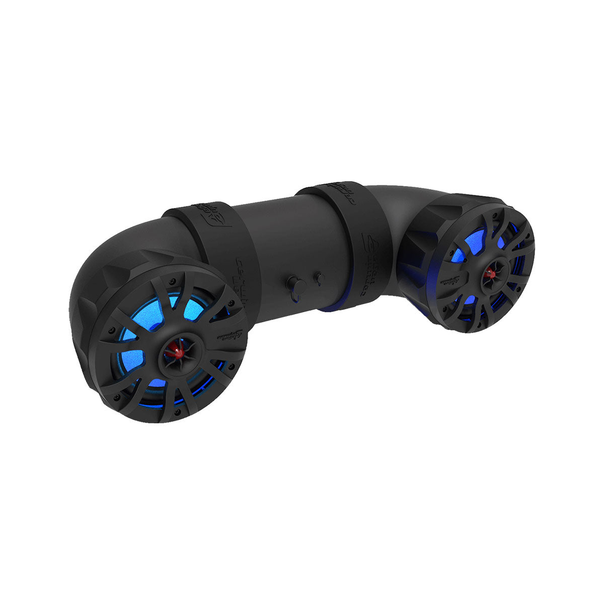 The UTV65LED is a black cylindrical Bluetooth UTV speaker system with dual 6.5