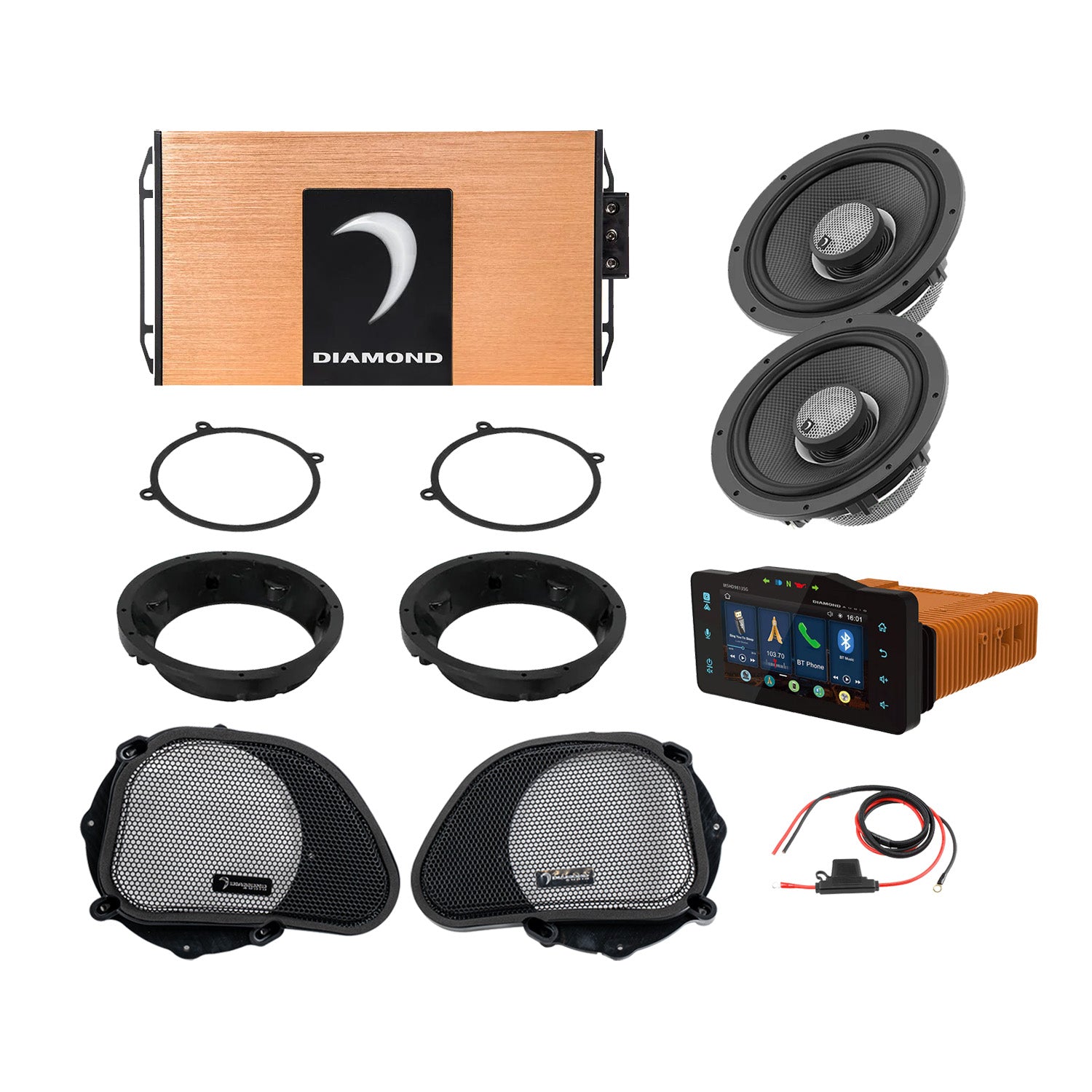 98 - 13 Harley Davidson® Road Glide 2 - Speaker System - DA9813RGSP1R - DA9813RGSP1R - Diamond Audio
