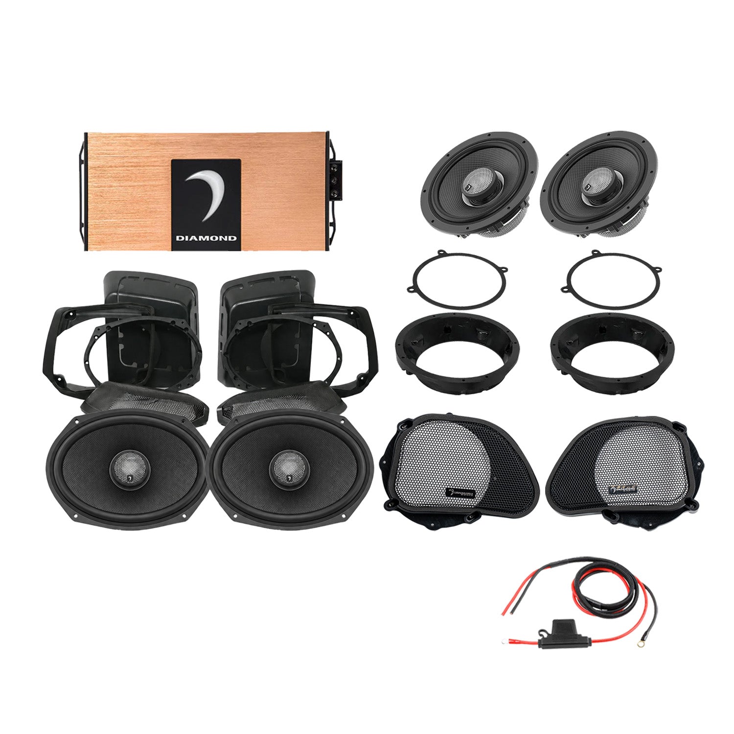 98 - 13 Harley Davidson® Road Glide 4 - Speaker System - DA9813RGSP3 - DA9813RGSP3 - Diamond Audio