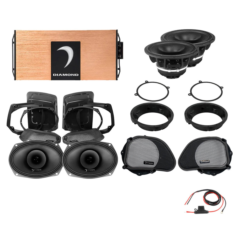 98 - 13 Harley Davidson® Road Glide 4 - Speaker System - DA9813RGSP4 - DA9813RGSP4 - Diamond Audio