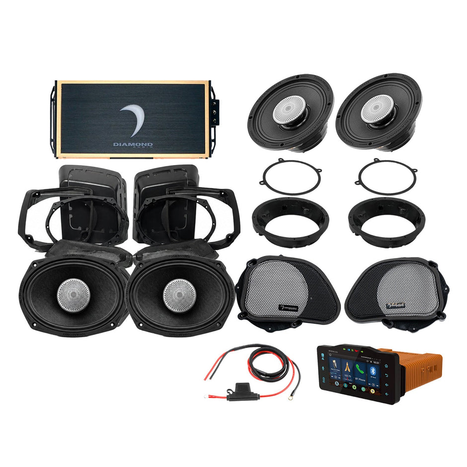 98 - 13 Harley Davidson® Road Glide 4 - Speaker System - DA9813RGSP5R - DA9813RGSP5R - Diamond Audio