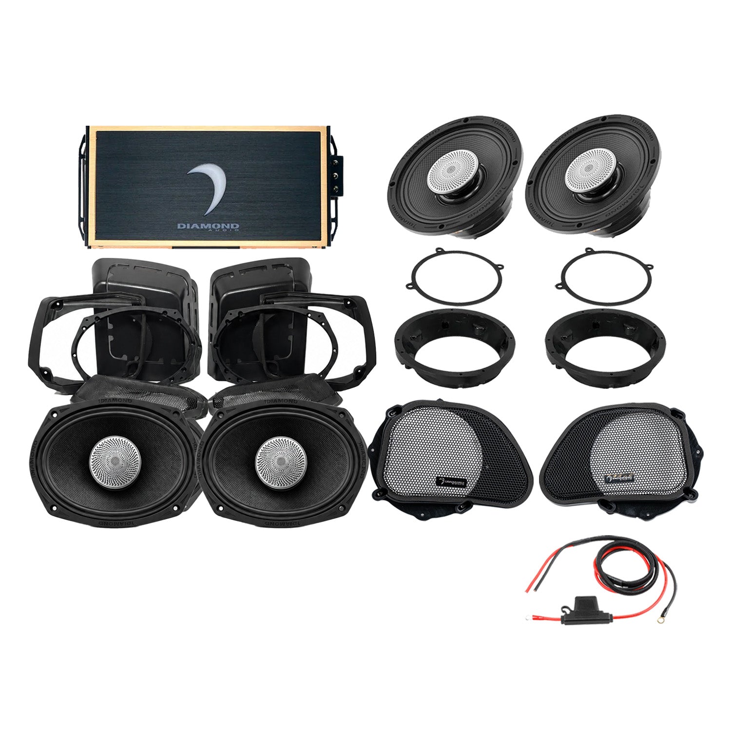 98 - 13 Harley Davidson® Road Glide 4 - Speaker System - DA9813RGSP5 - DA9813RGSP5 - Diamond Audio