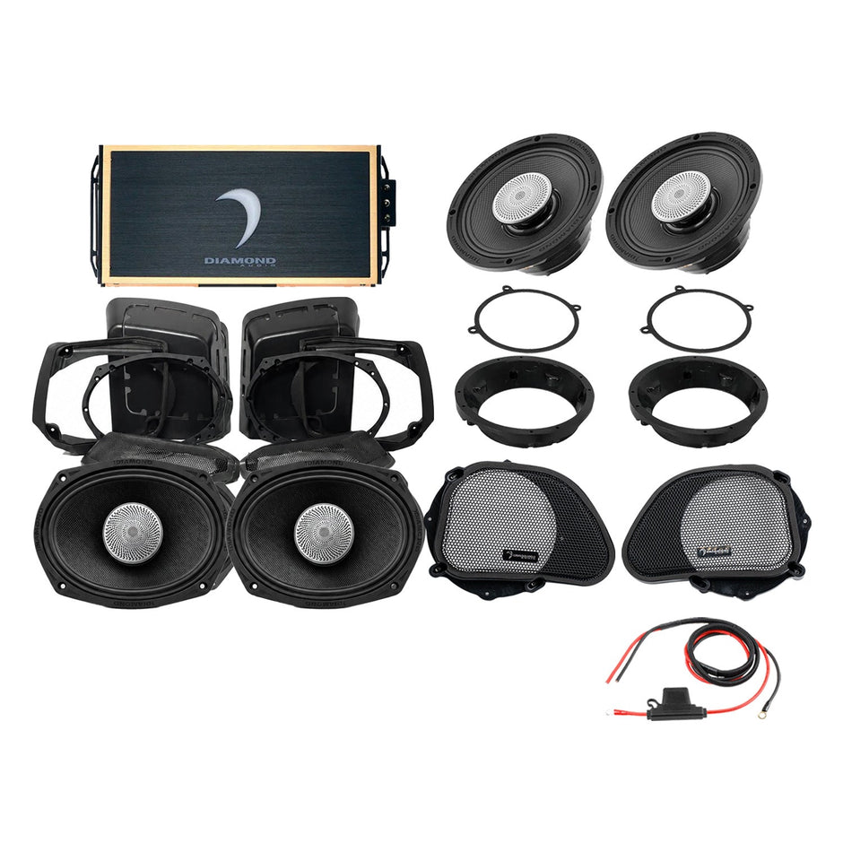 98 - 13 Harley Davidson® Road Glide 4 - Speaker System - DA9813RGSP5 - DA9813RGSP5 - Diamond Audio