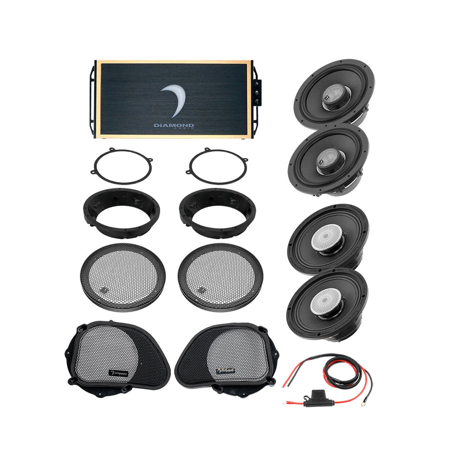 98 - 13 Harley Davidson® Road Glide 4 - Speaker System - DA9813RGTP3 - DA9813RGTP3 - Diamond Audio