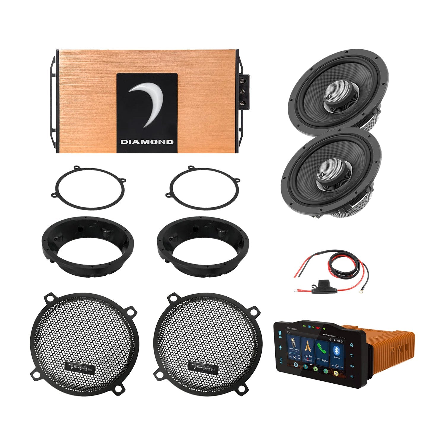 98 - 13 Harley Davidson® Street Glide 2 - Speaker System - DA9813SGSP1R - DA9813SGSP1R - Diamond Audio