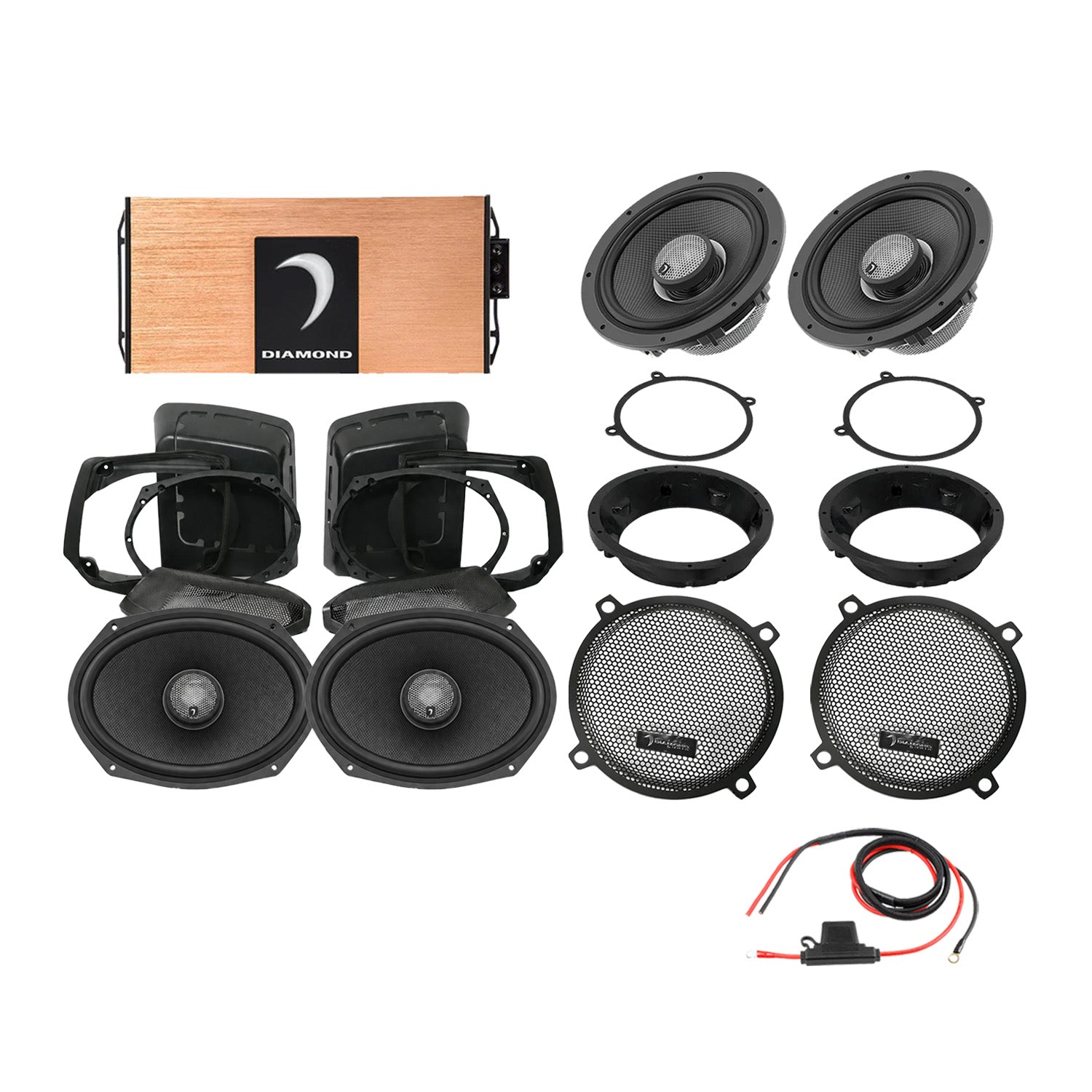 98 - 13 Harley Davidson® Street Glide 4 - Speaker System - DA9813SGSP3 - DA9813SGSP3 - Diamond Audio