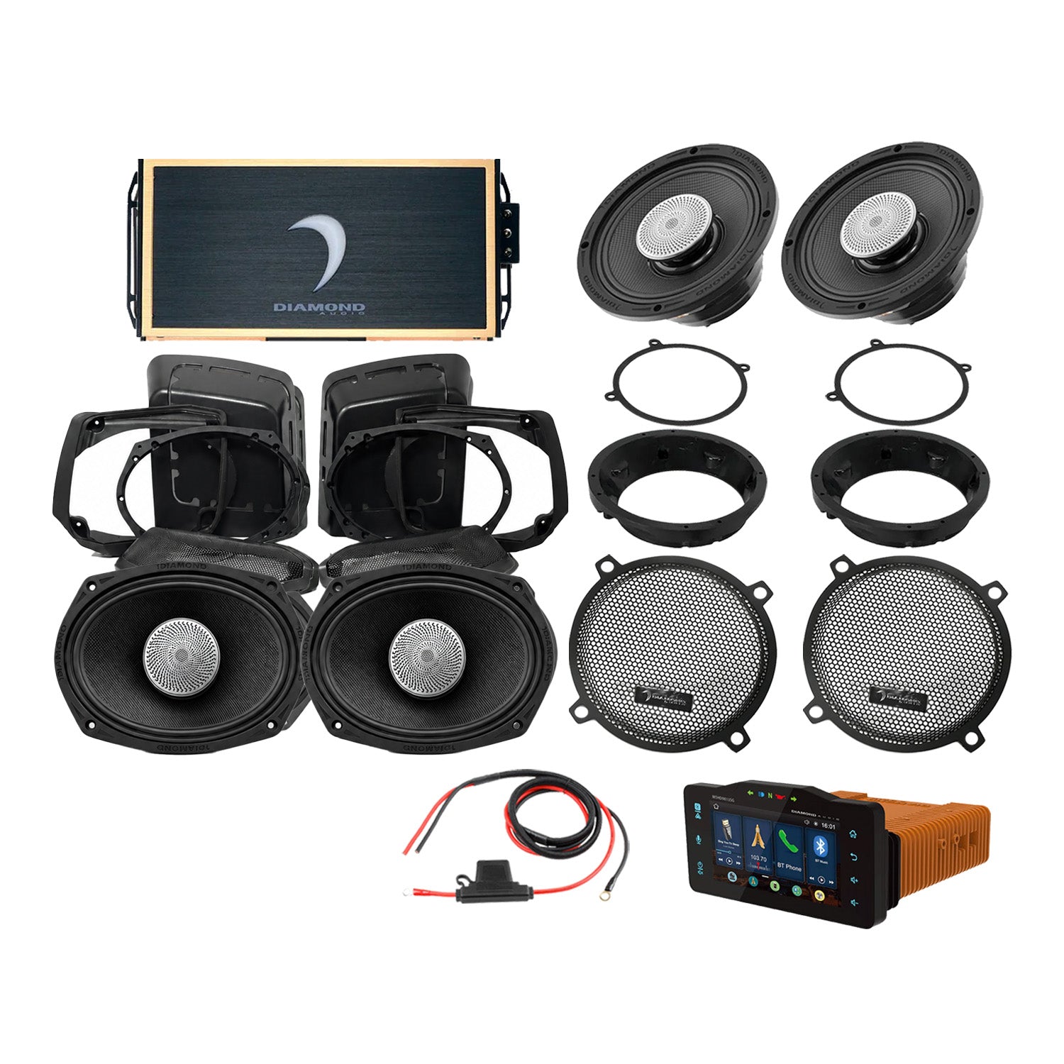 98 - 13 Harley Davidson® Street Glide 4 - Speaker System - DA9813SGSP5R - DA9813SGSP5R - Diamond Audio