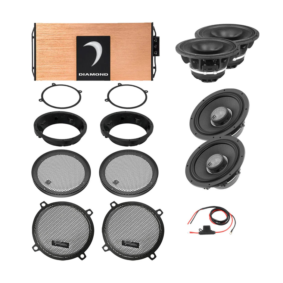 98 - 13 Harley Davidson® Street Glide 4 - Speaker System - DA9813SGTP2 - DA9813SGTP2 - Diamond Audio