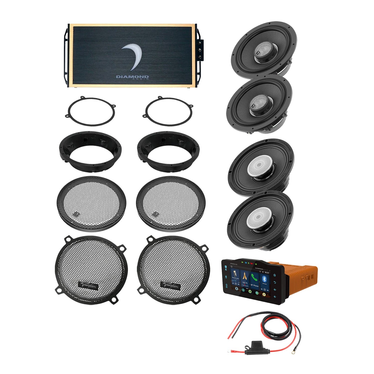 98 - 13 Harley Davidson® Street Glide 4 - Speaker System - DA9813SGTP3R - DA9813SGTP3R - Diamond Audio