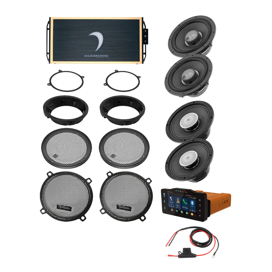 98 - 13 Harley Davidson® Street Glide 4 - Speaker System - DA9813SGTP3R - DA9813SGTP3R - Diamond Audio