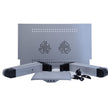Adjustable Laptop Table Stand with Cooling Fan, Foldable Standing Desk & Non-Slip Mousepad (Silver)