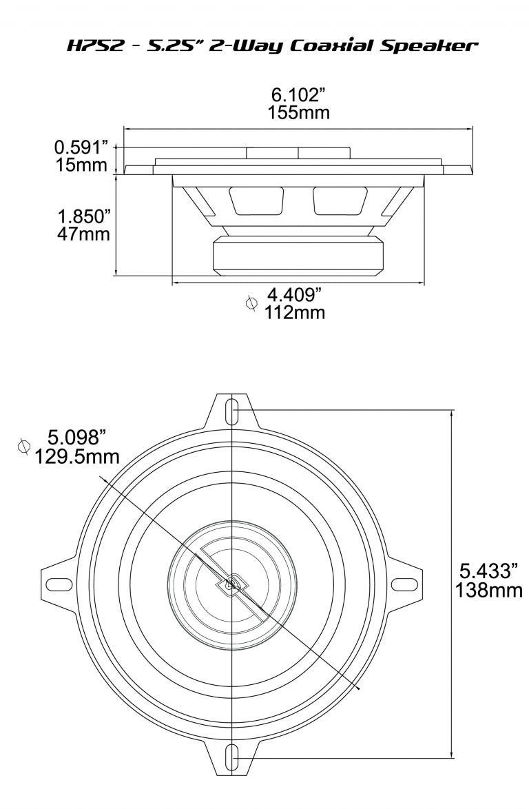 This technical diagram showcases the Cerwin-Vega HED Series 5.25