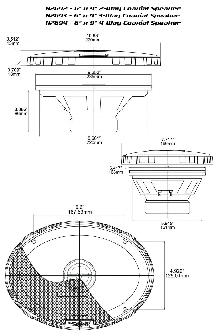 A technical diagram showcases Cerwin Vega's HED Series 6