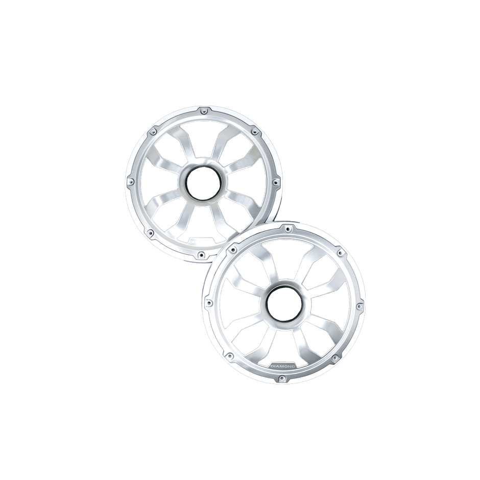 HXM65FGW - 6.5" Flush Mount Speaker Grills - Brushed Aluminum/White (Pair)