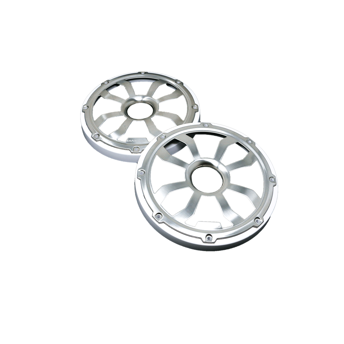 Diamond Audio HXM65FGW 6.5 inch flush grills, brushed aluminum and white - view 2