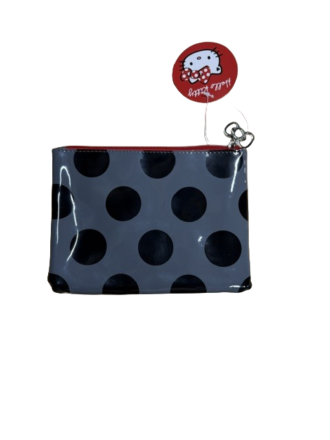 Hello Kitty Polka Dot Cosmetic Pencil Pouch with a Red Zipper Embroidered Design - 8