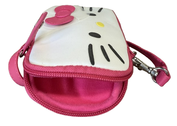 Hello Kitty Cosmetic Bag with a Wristlet Strap Pink / White 5.5" x 4" x 1"