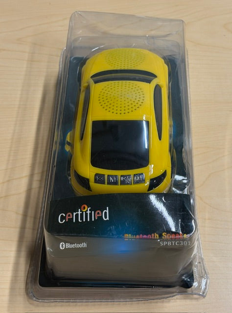 Certified Bluetooth Speaker, Digital Accessories, Yellow  Sport's Car Sedan Design - Style # SPBTC301Y