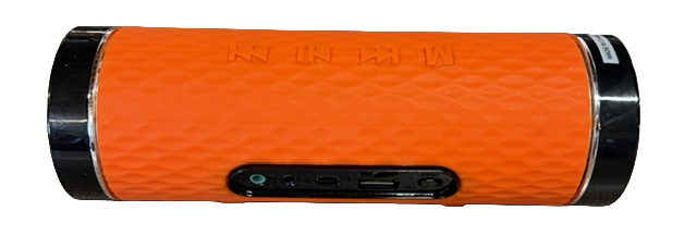 CERTIFIED Portable Speaker with FM Radio MICRO SD USB AUX Port & Built-In Rechargable Battery Orange - 7 x 2 x 2 inch