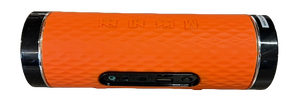 CERTIFIED Portable Speaker with FM Radio MICRO SD USB AUX Port & Built-In Rechargable Battery Orange - 7 x 2 x 2 inch