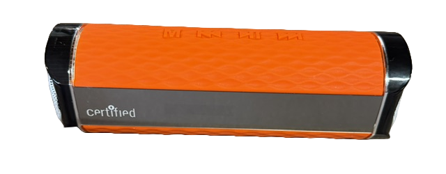 CERTIFIED Portable Speaker with FM Radio MICRO SD USB AUX Port & Built-In Rechargable Battery Orange - 7 x 2 x 2 inch