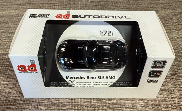 Autodrive Mercedes-Benz SLS AMG 1:72 Die Cast Metal 8GB USB Flash Drive Black